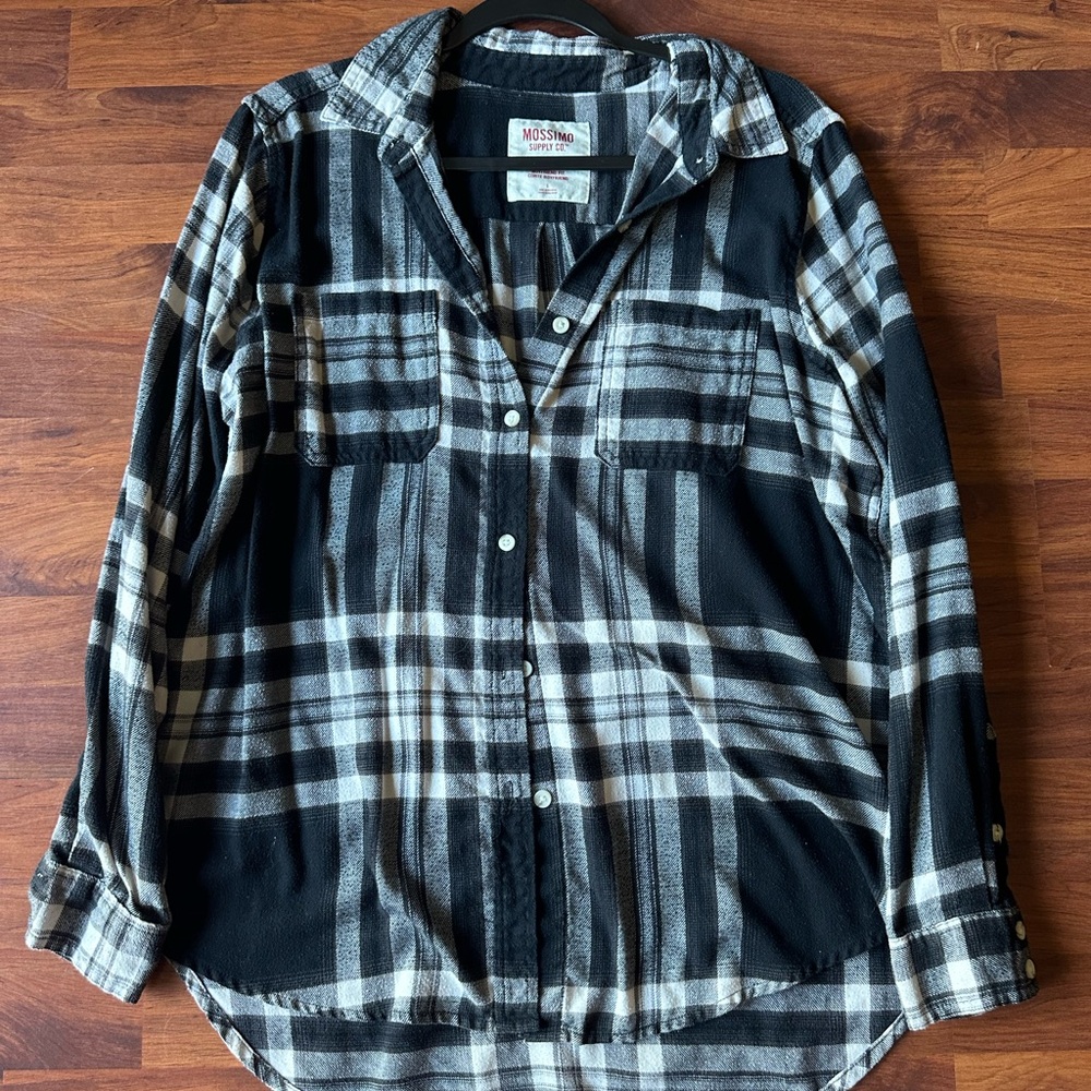 Mossimo Supply Co. Black and White Plaid Shirt